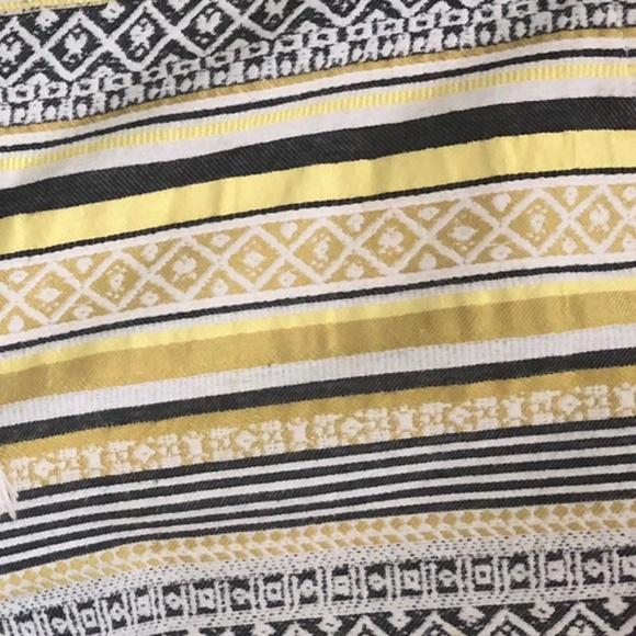 EUC LOFT Yellow Gray White Stripped Shorts Size 6 - Picture 2 of 3